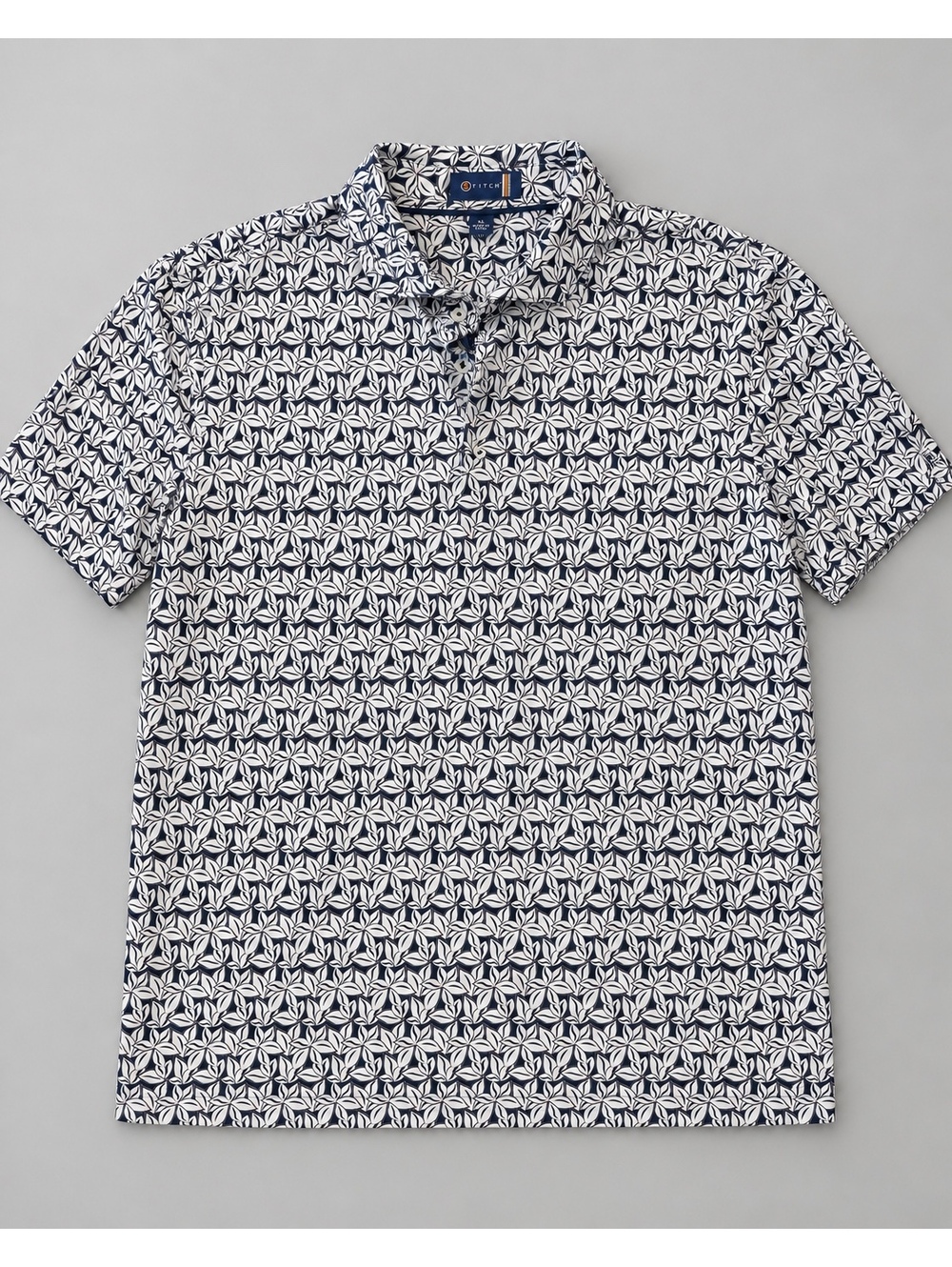 Stitch XL Navy and White Floral Polo Shirt